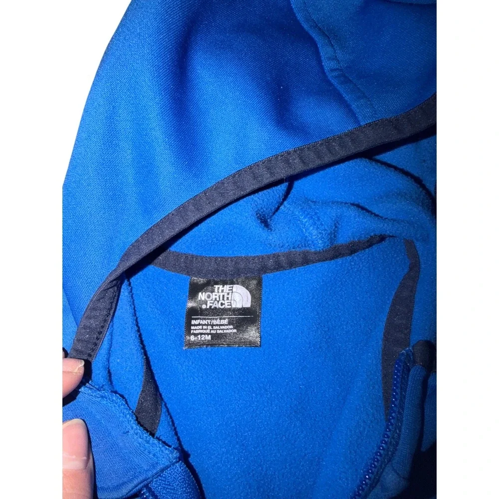 The North Face Infant Boys Blue Fleece Full Zip Hooded Jacket Size 6-12M Outdoor